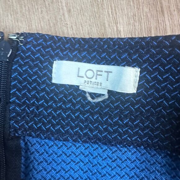 LOFT Womens Skirt Blue Textured Mini Above Knee Career Office Workwear Size 6 - Picture 3 of 3